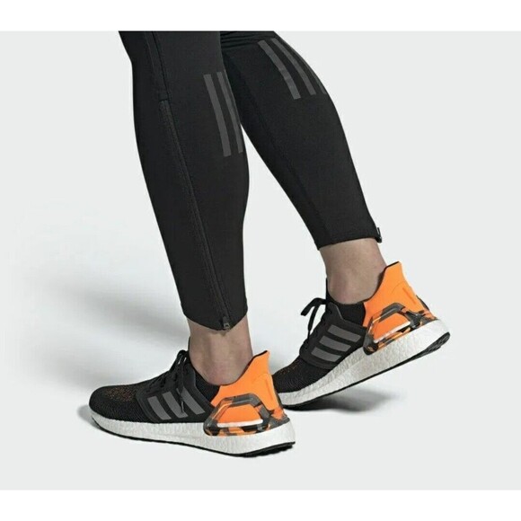 Adidas‎ Ultraboost 20 Low Top Men\'s Running Shoes Black Orange Camo FV8322 Sz 7 main image 9